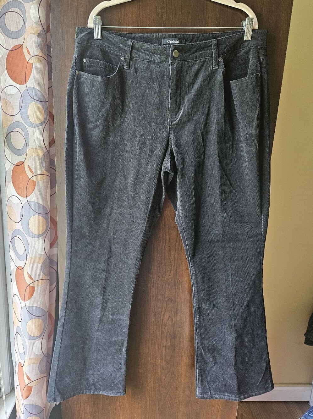 Chadwicks Bootcut Black Corduroy Jeans Size 16 Petite